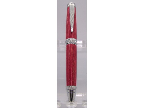 Red stained ash ultra cigar pen satin chrome finish